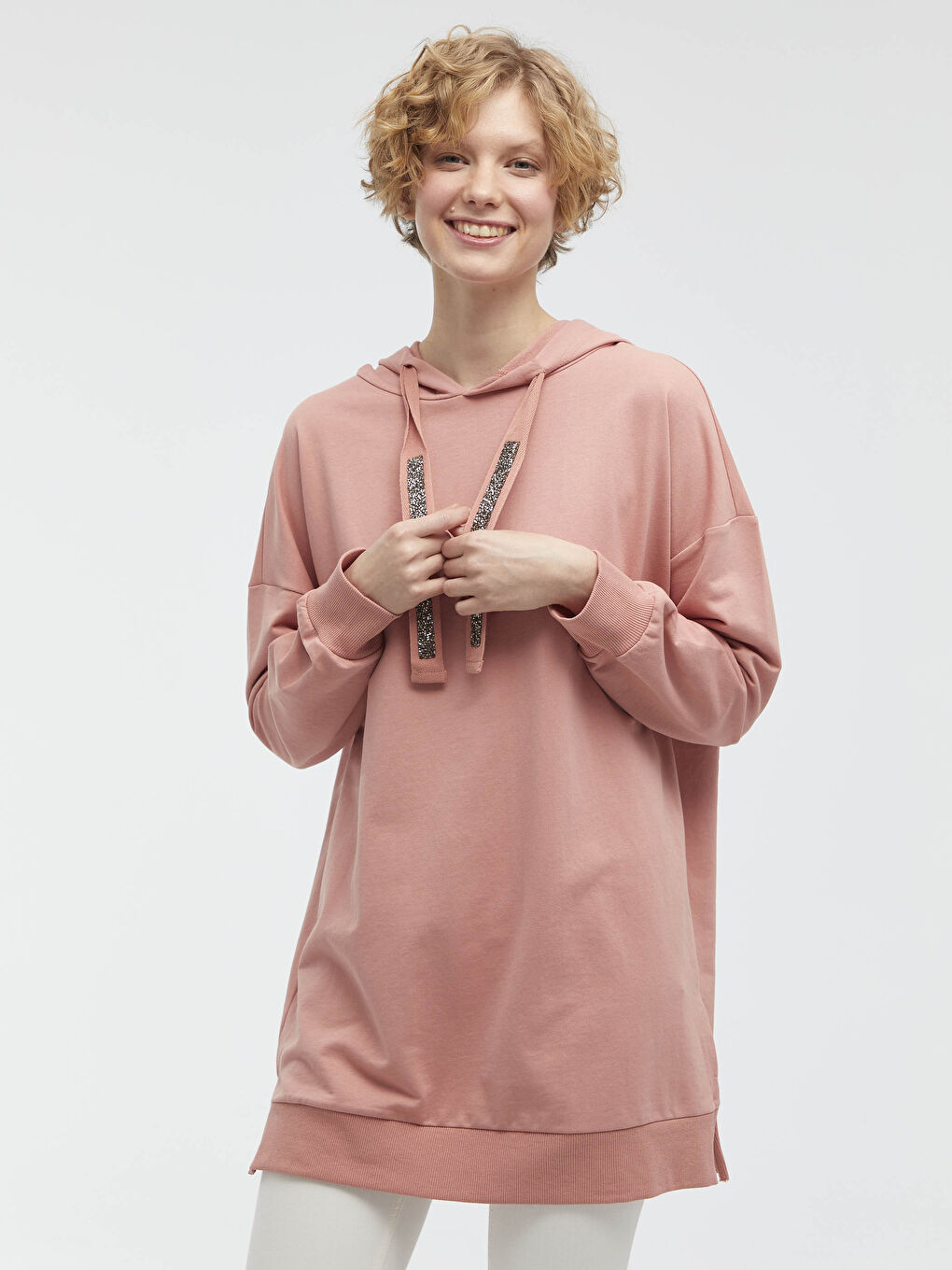 LCWAIKIKI Basic Women's Hooded Long Sleeve Tunic -S1BG28Z8-GC3