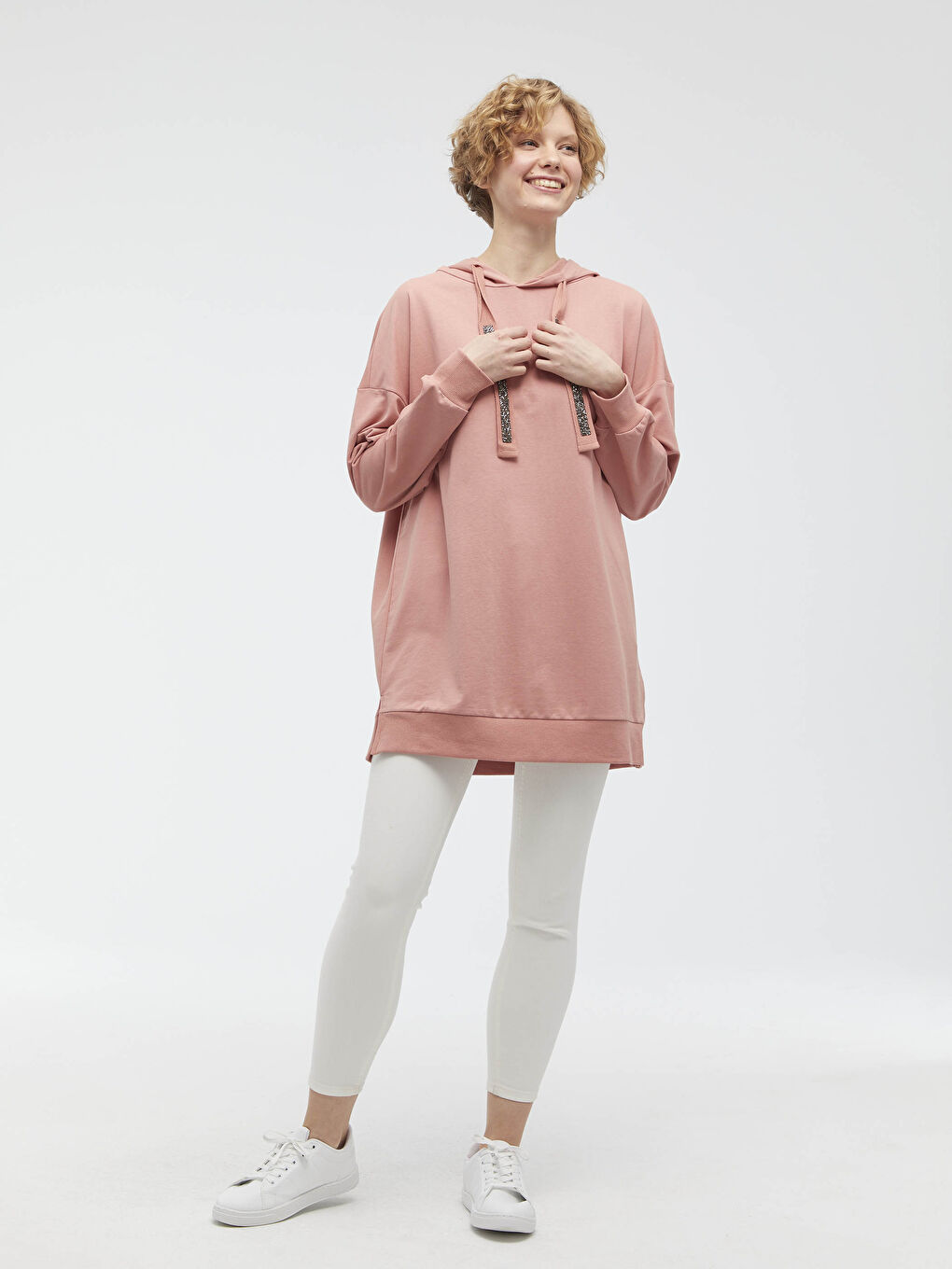 LCWAIKIKI Basic Women's Hooded Long Sleeve Tunic -S1BG28Z8-GC3