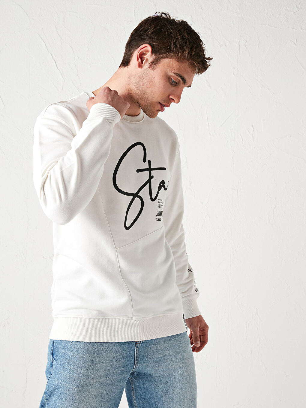 Crew Neck Long Sleeve Printed Men's Sweatshirt-2