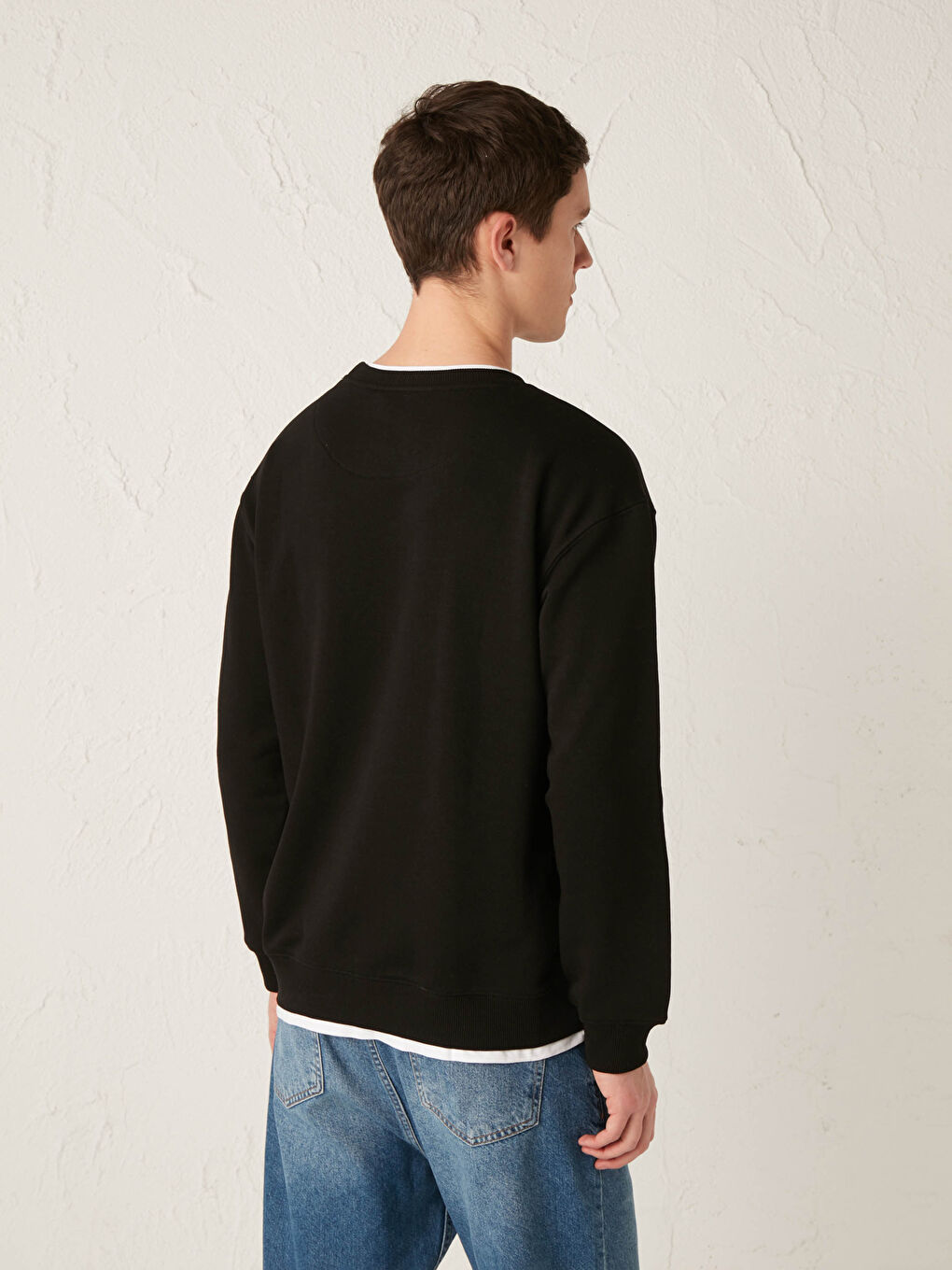 Crew Neck Long Sleeve Printed Men's Sweatshirt-3