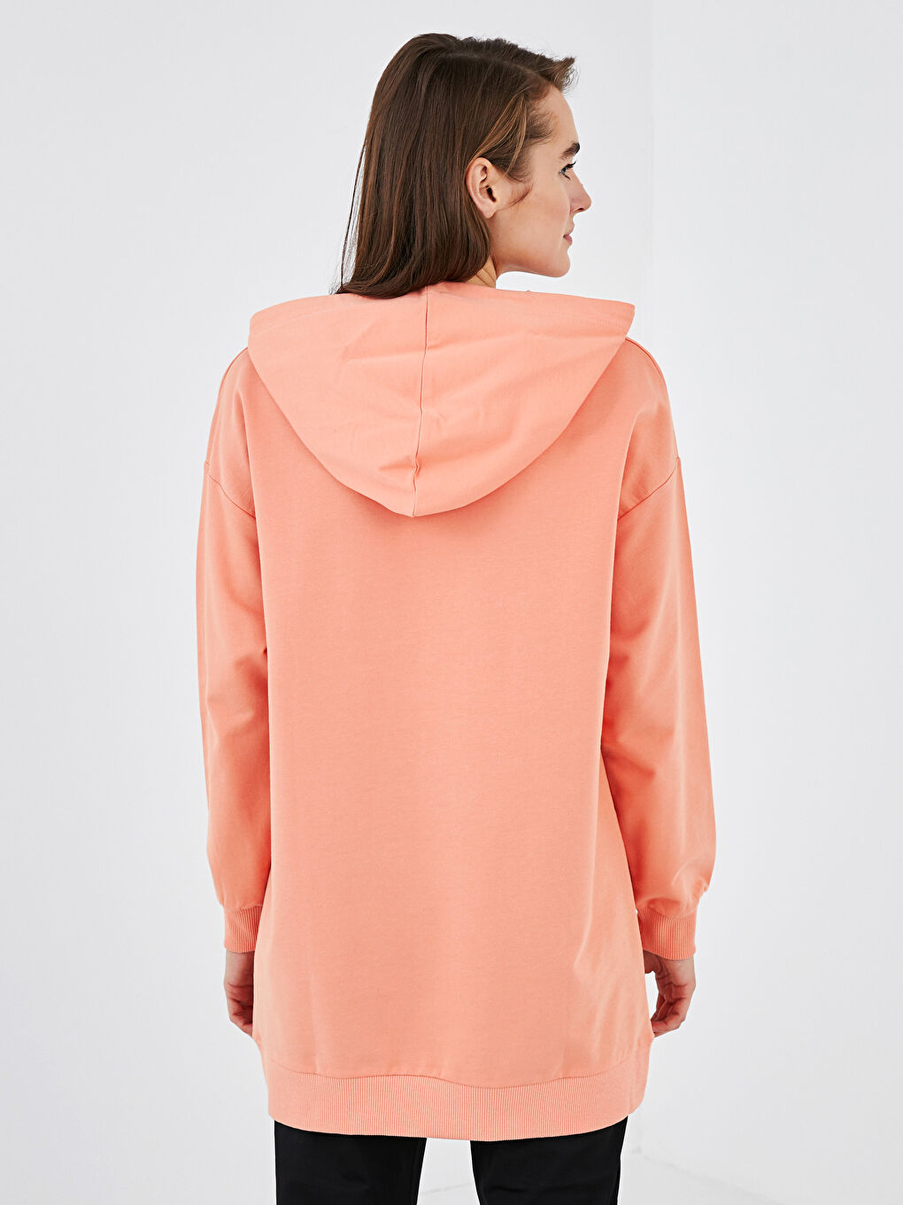 Cotton Women's Sweatshirt Tunic with Hood-3