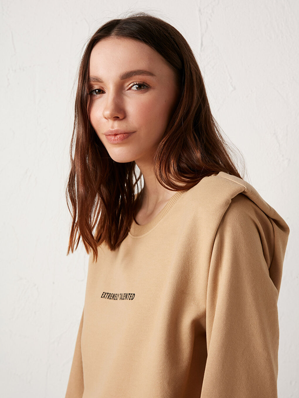 LCW Vision Slogan Printed Cotton Sweatshirt -S1BH21Z8-GCZ