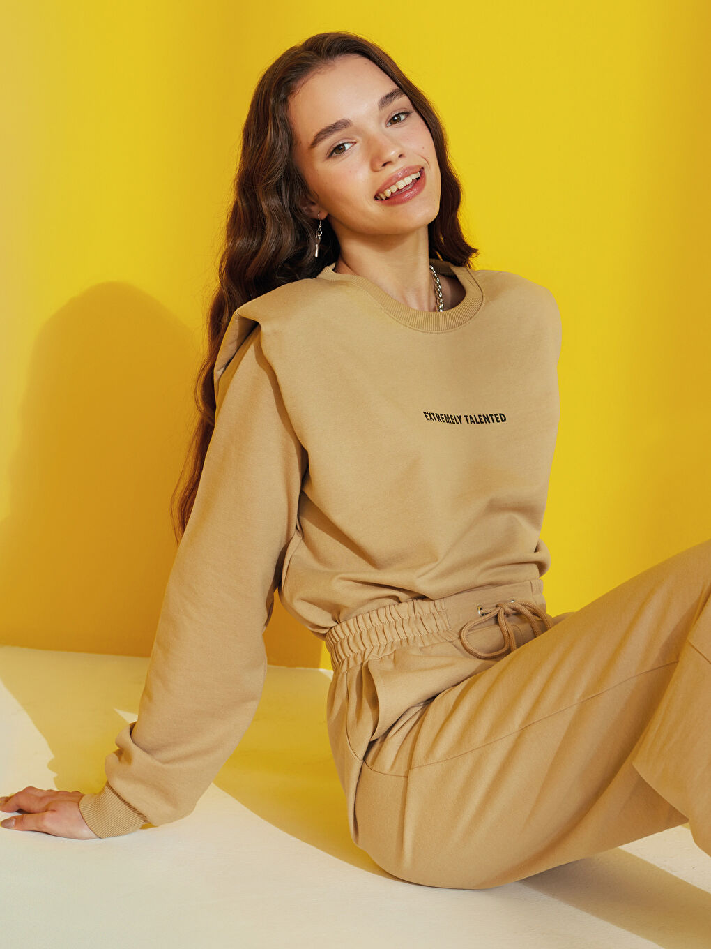 LCW Vision Slogan Printed Cotton Sweatshirt -S1BH21Z8-GCZ