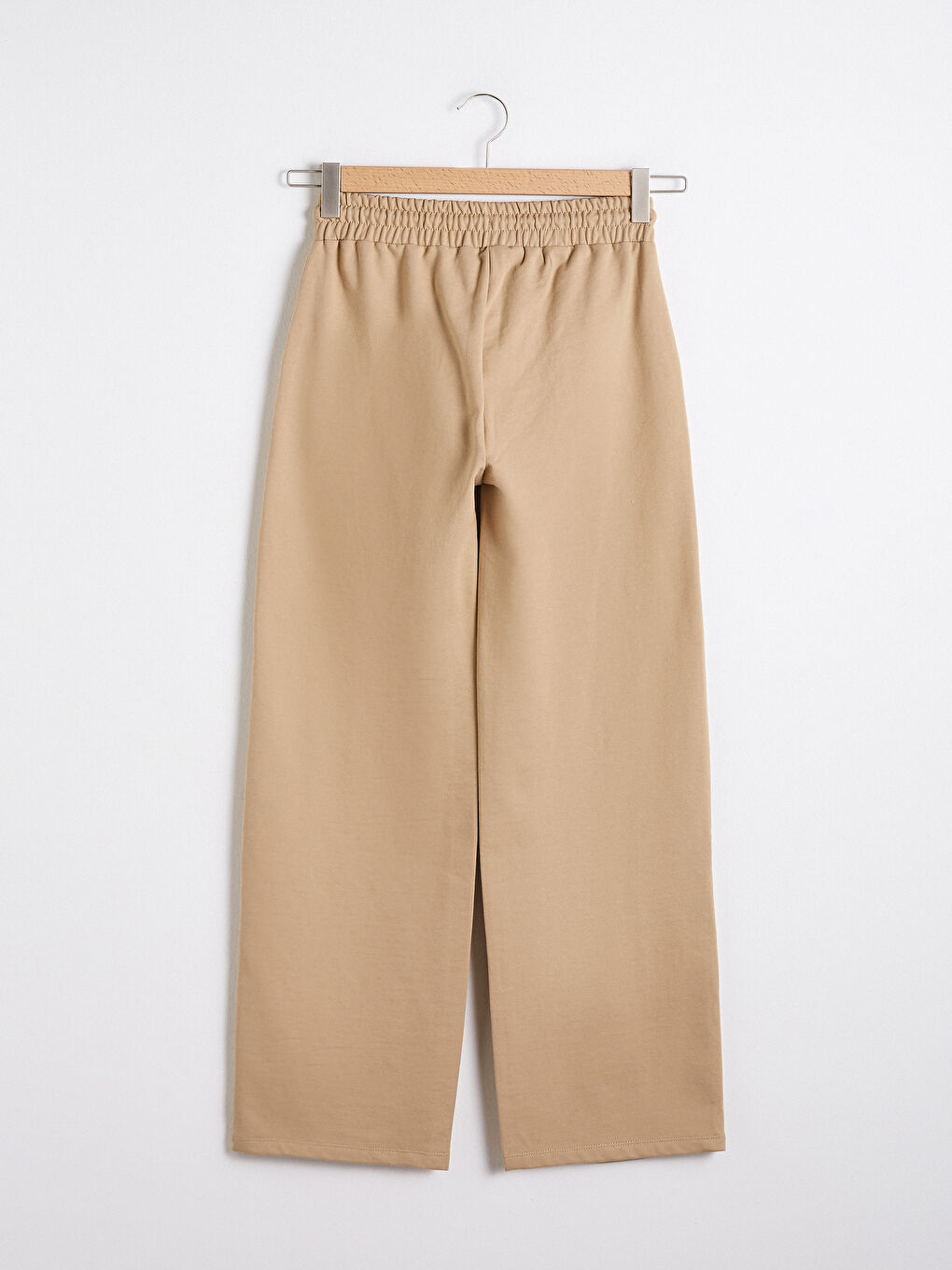 Bej Beli Lastikli Eşofman Alt-4