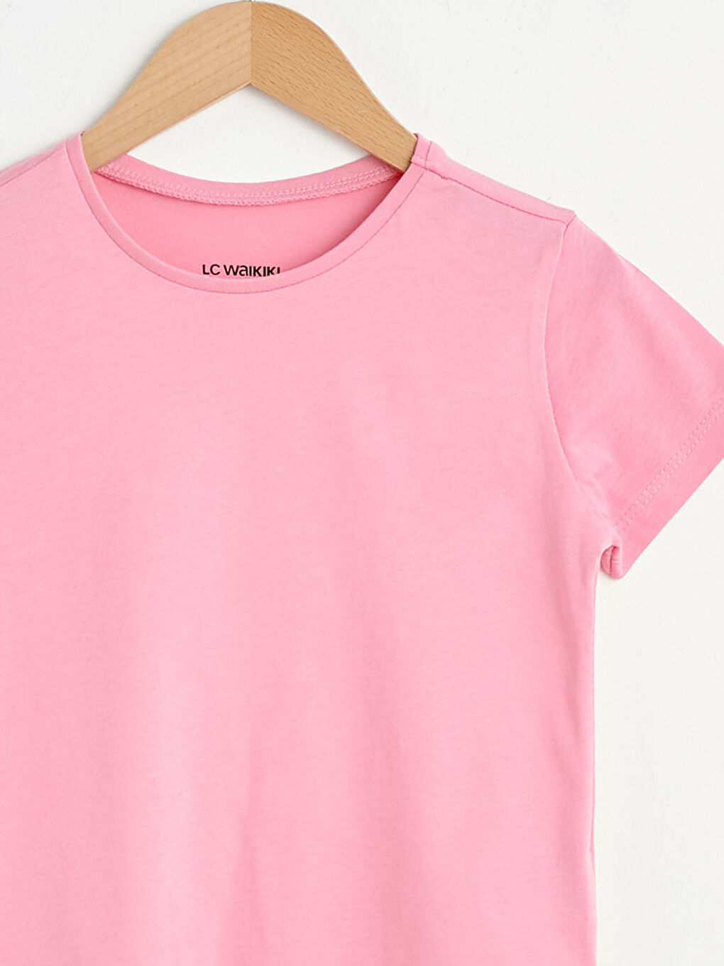 Базовая хлопковая футболка с короткими рукавами и круглым вырезом для девочек-2