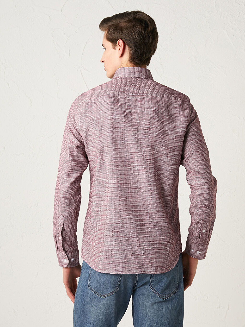 قميص رجالي قطن بأكمام طويلة وقصة ضيقة-5