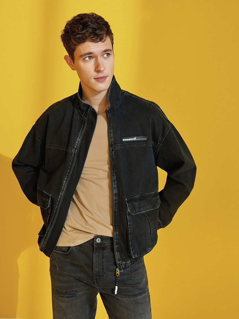 جاكيت جينز واسع للرجال