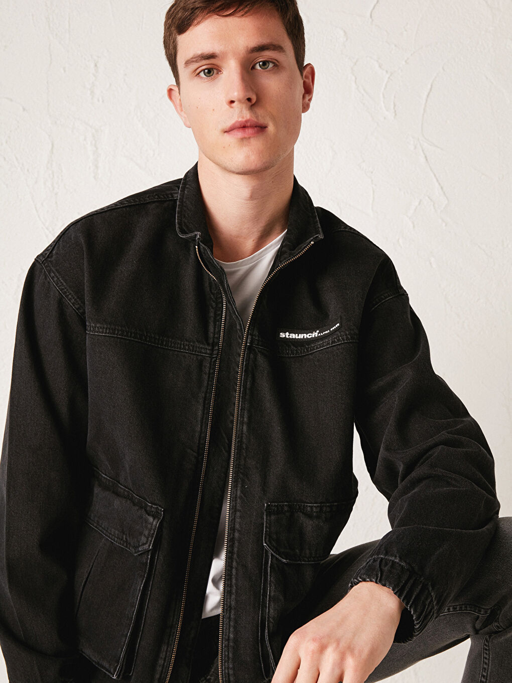 جاكيت جينز واسع للرجال-11