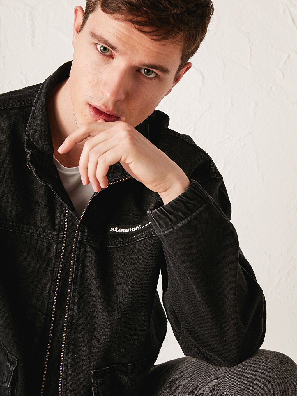 جاكيت جينز واسع للرجال-12