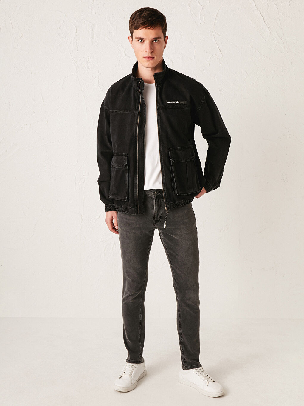 جاكيت جينز واسع للرجال-14