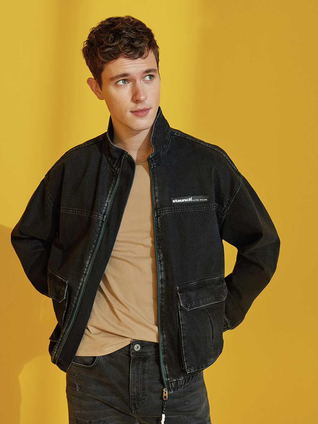 جاكيت جينز واسع للرجال-10