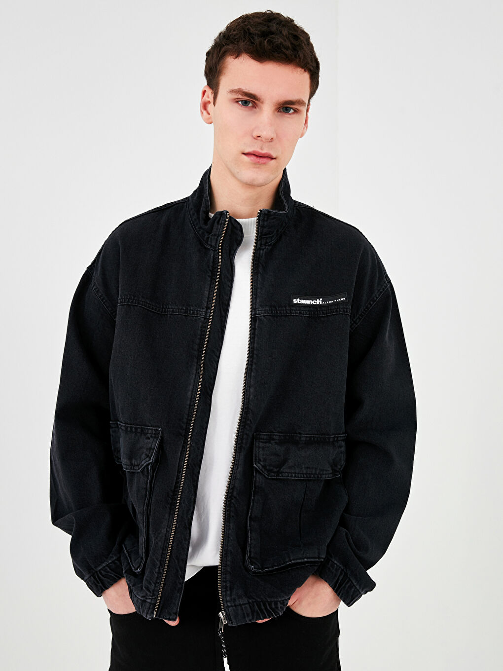 جاكيت جينز واسع للرجال-1