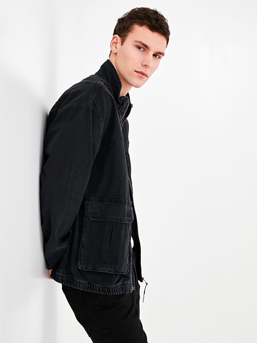 جاكيت جينز واسع للرجال-5