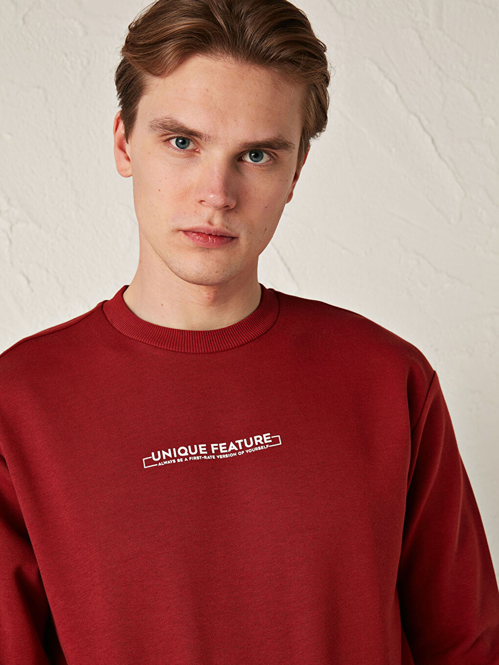 Crew Neck Long Sleeve Printed Thick Men's Sweatshirt-1