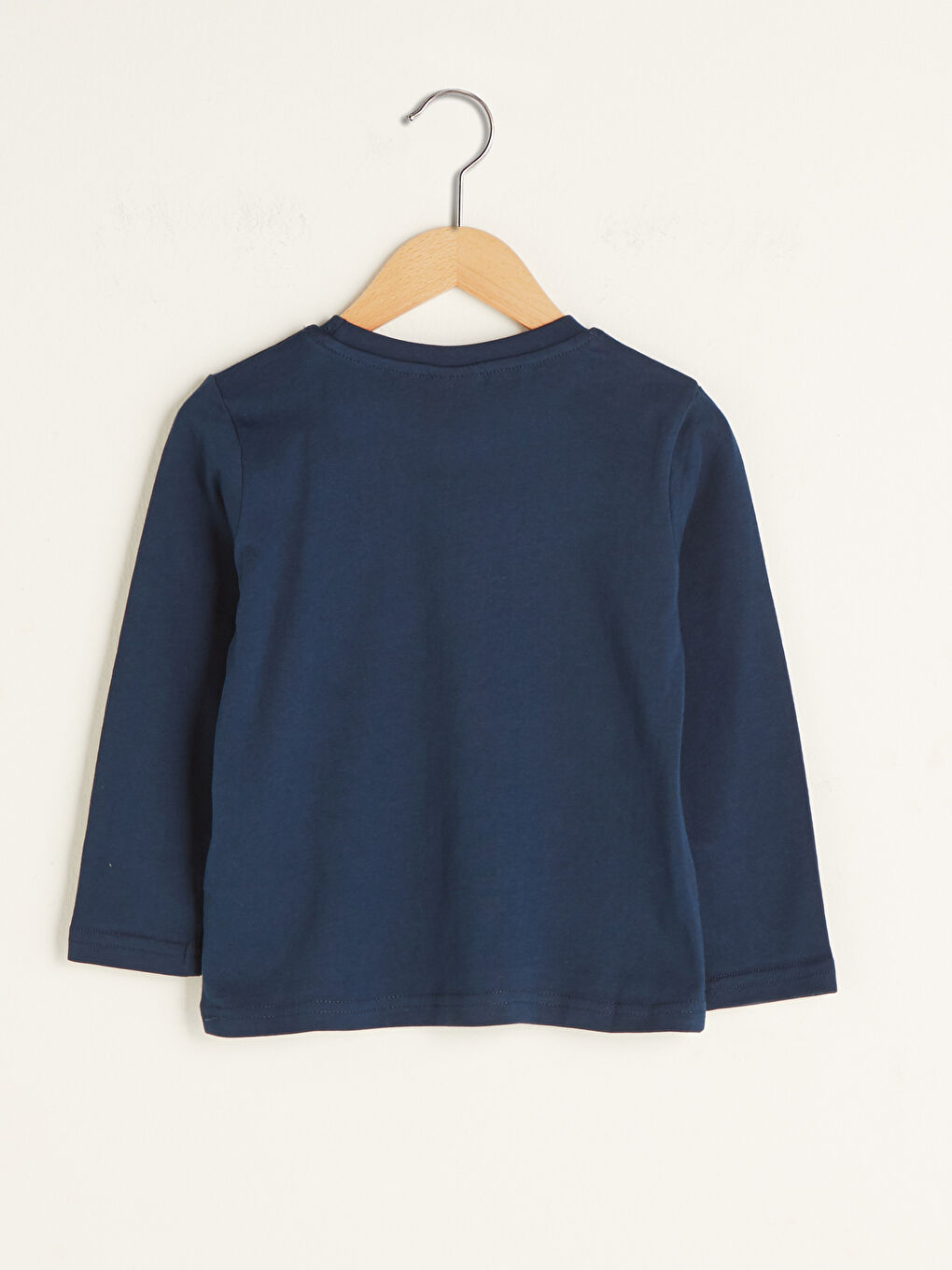 Crew Neck Printed Applique Detailed Long Sleeve Boy T-Shirt-2