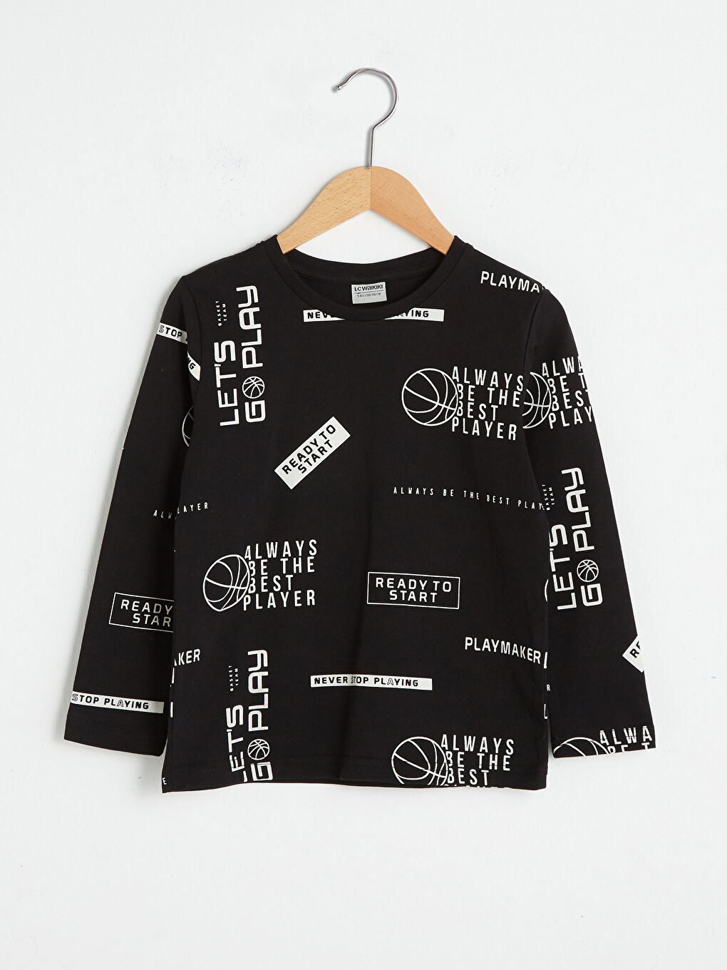 Crew Neck Printed Long Sleeve Boys' T-Shirt -S1BI90Z4-LQJ