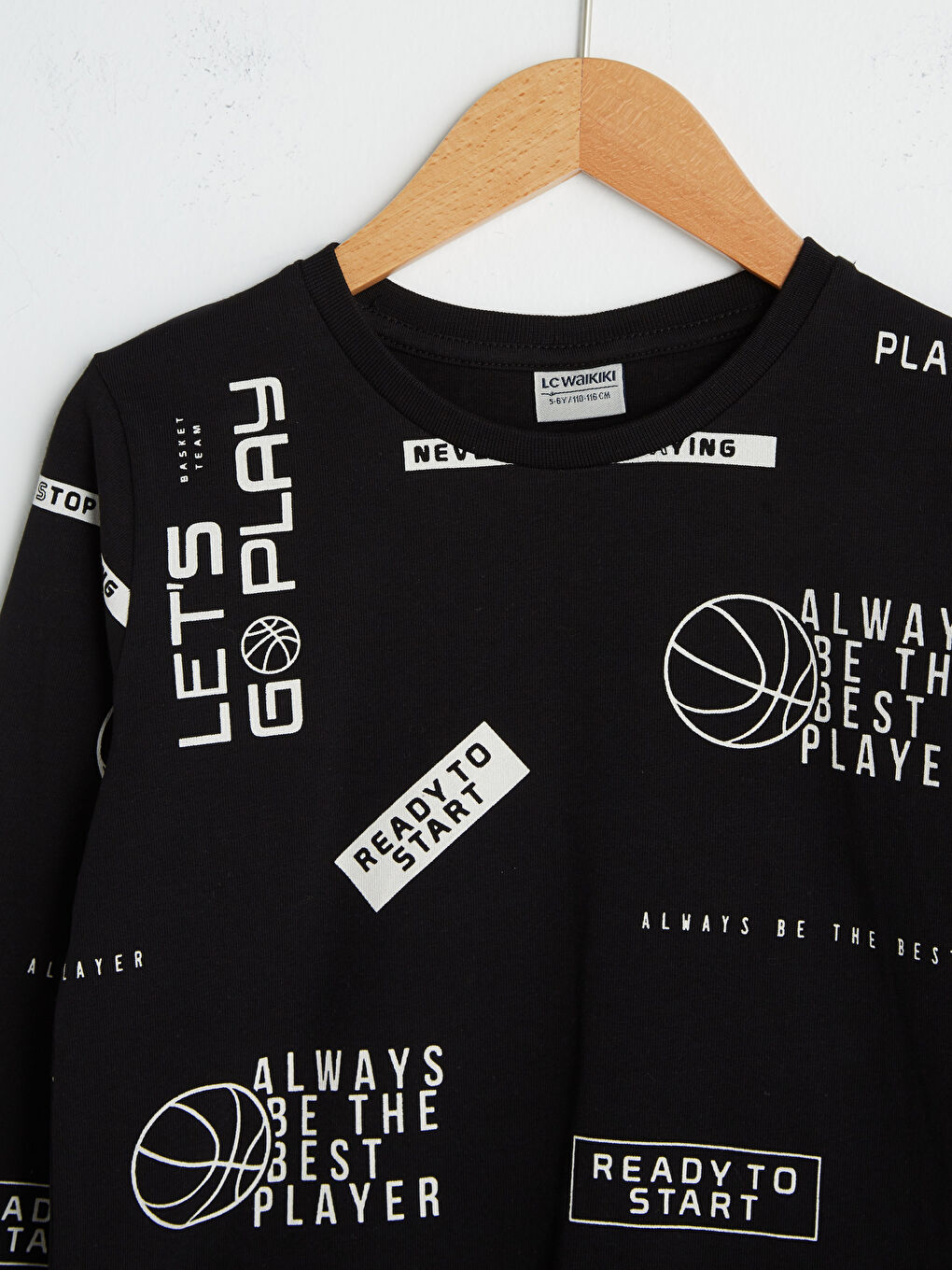Crew Neck Printed Long Sleeve Boys' T-Shirt -S1BI90Z4-LQJ