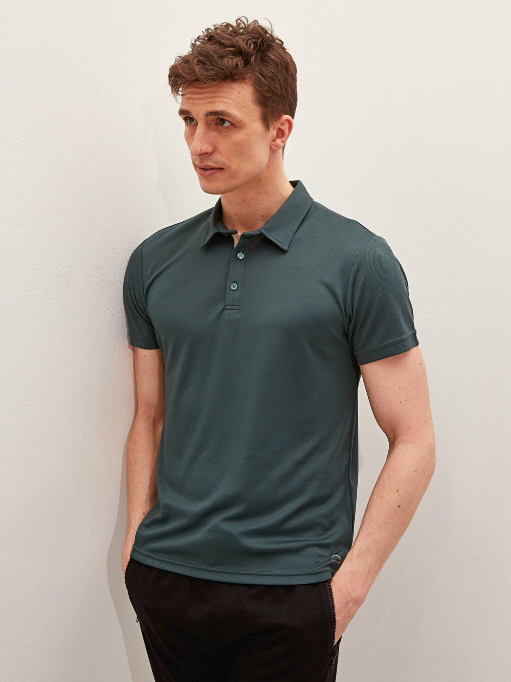 Yeşil Polo Yaka Kısa Kollu Erkek Tişört