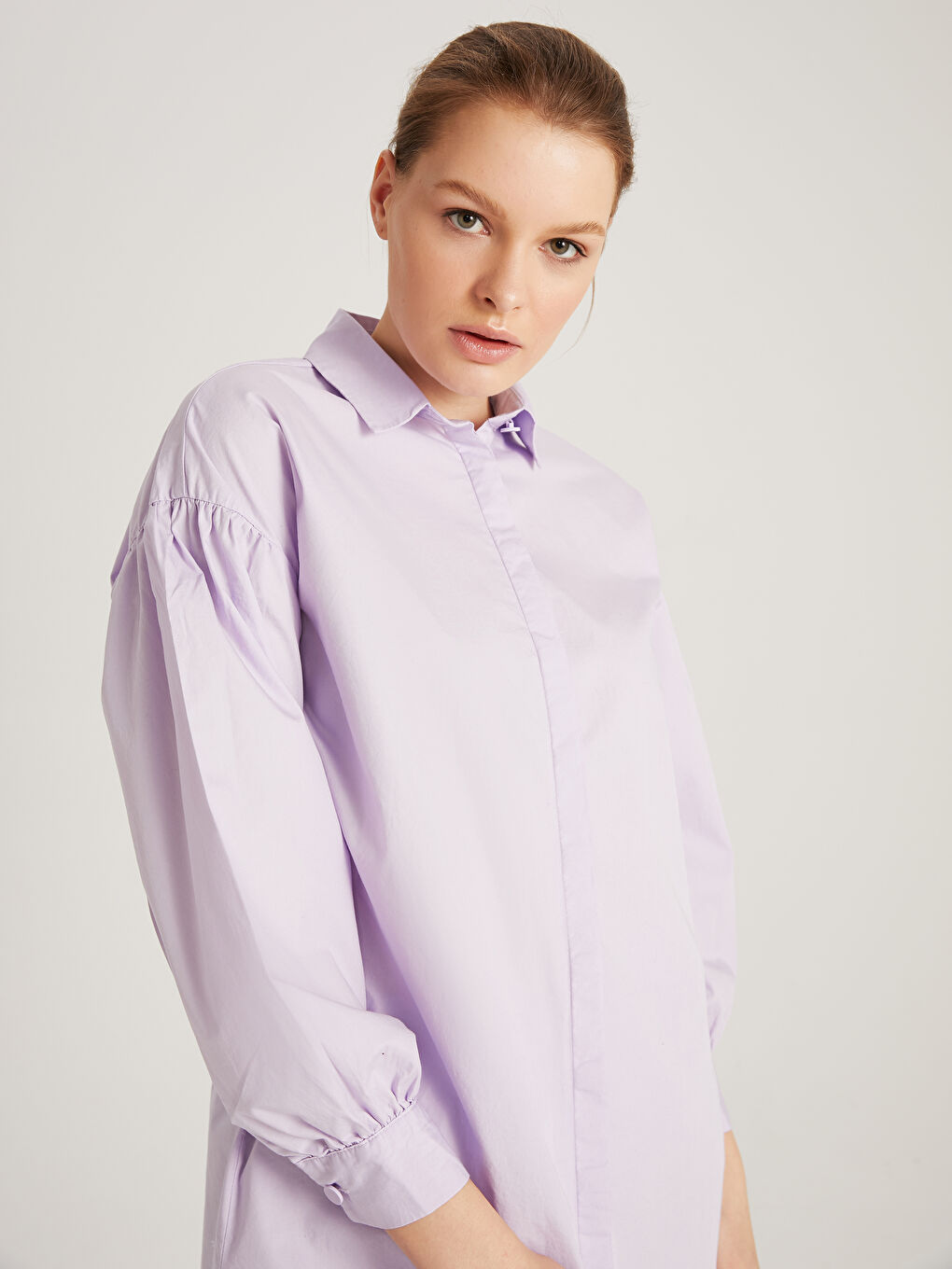 Tunique en chemise en popeline pour Femmes-3