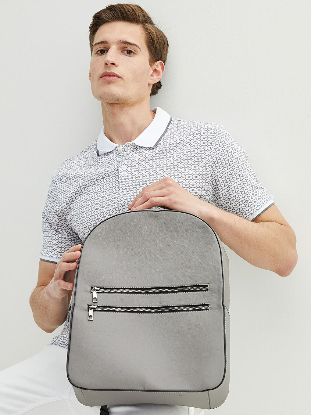 Faux Leather Men's Backpack