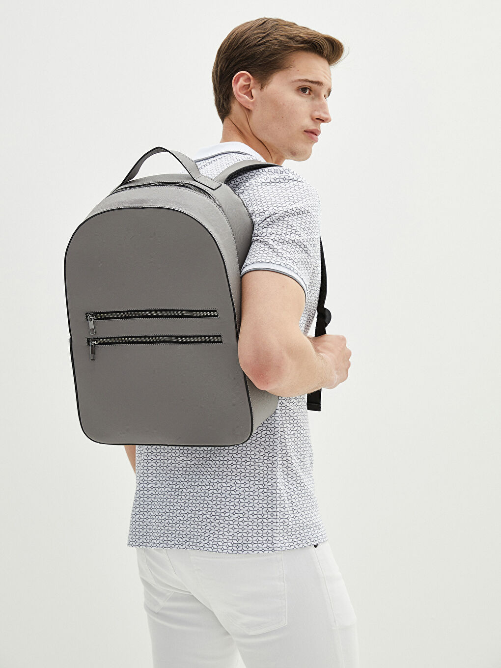 Faux Leather Men's Backpack-1