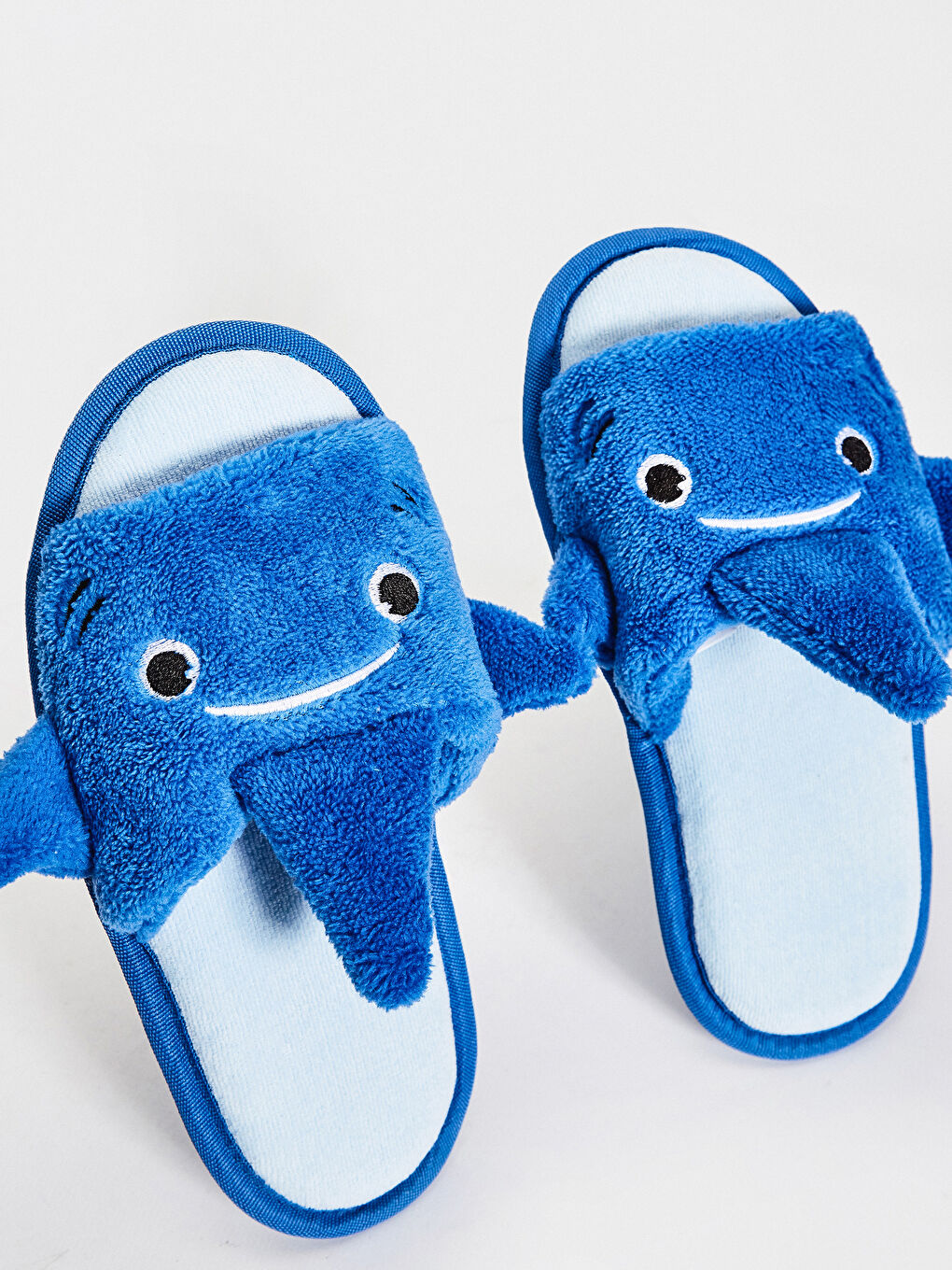 Mavi Erkek Çocuk 3D Köpekbalığı Ev Terliği-4