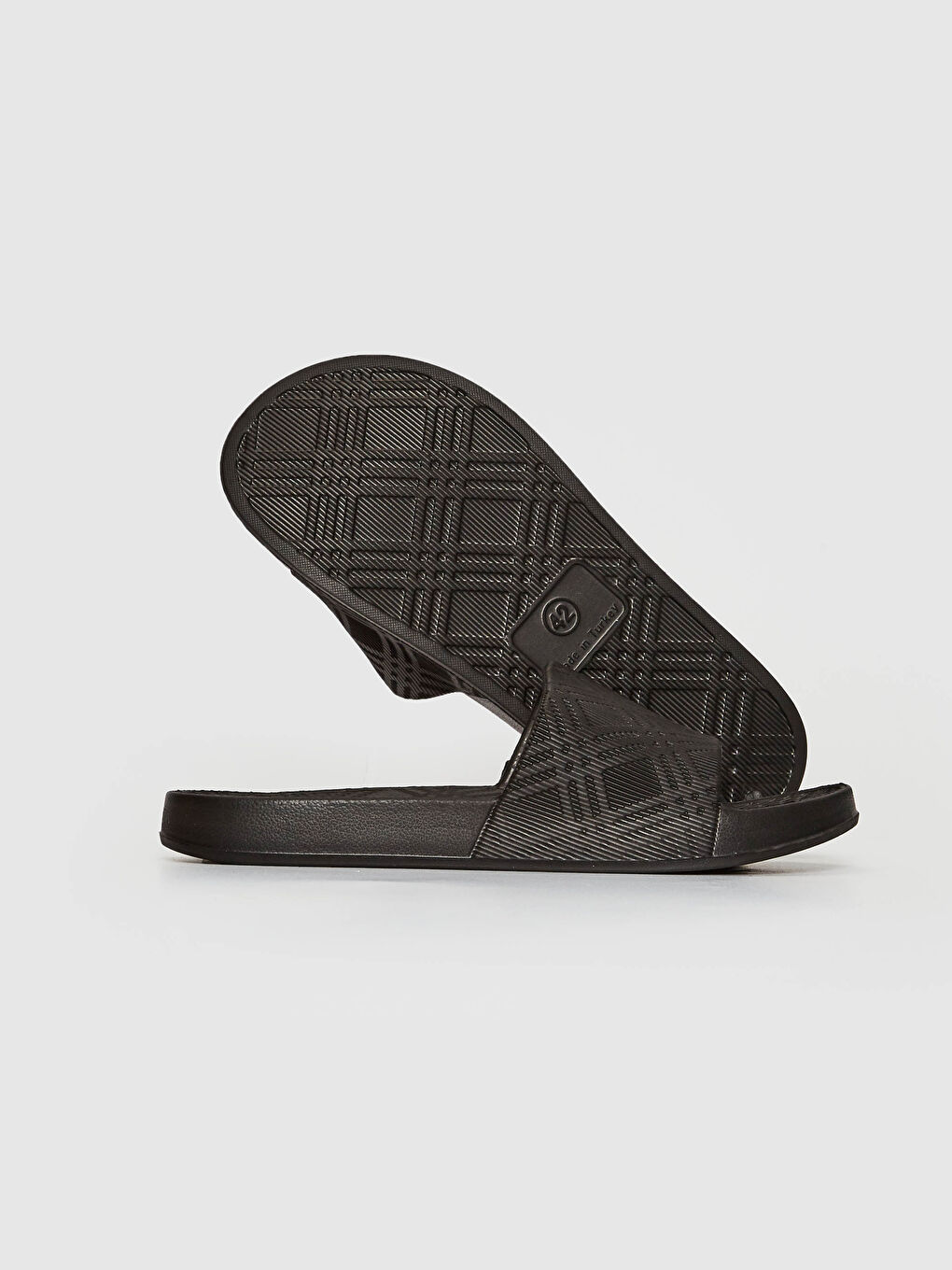 Siyah Tek Bantlı Erkek Çizgili Terlik-3