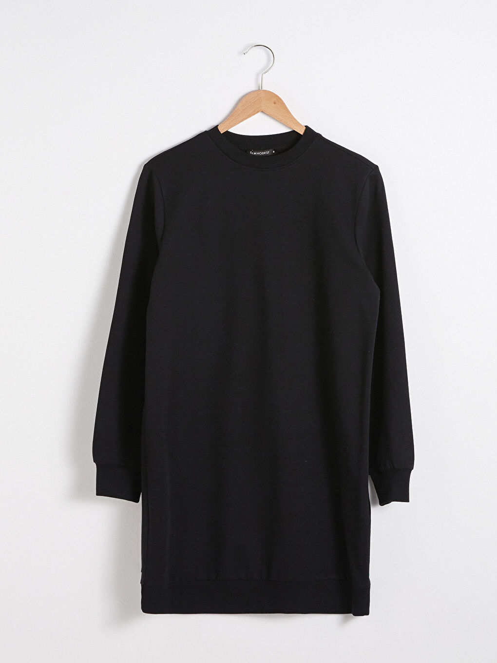 Women's Crew Neck Plain Sweatshirt Tunic-5