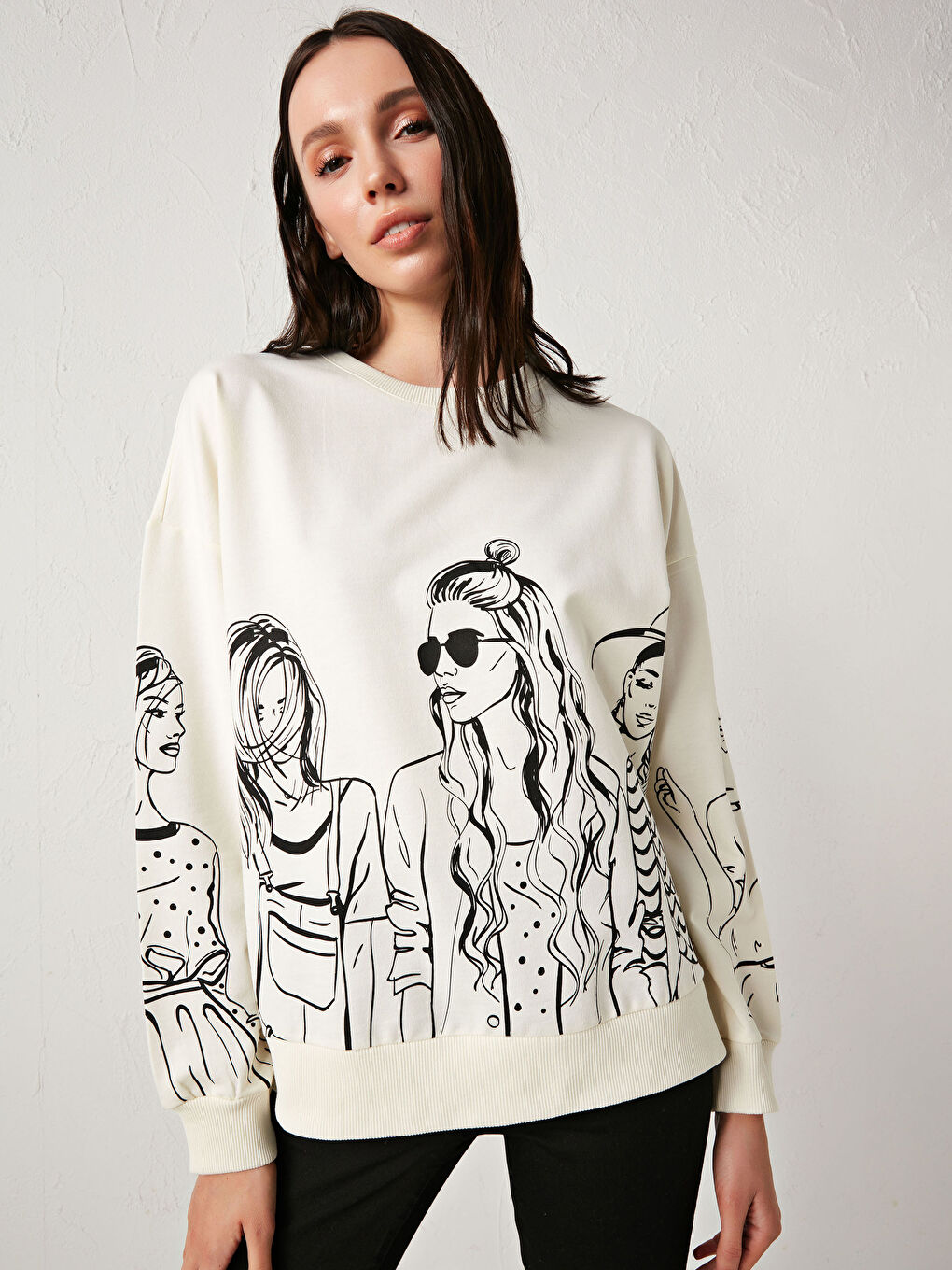 Crew Neck Printed Sweatshirt