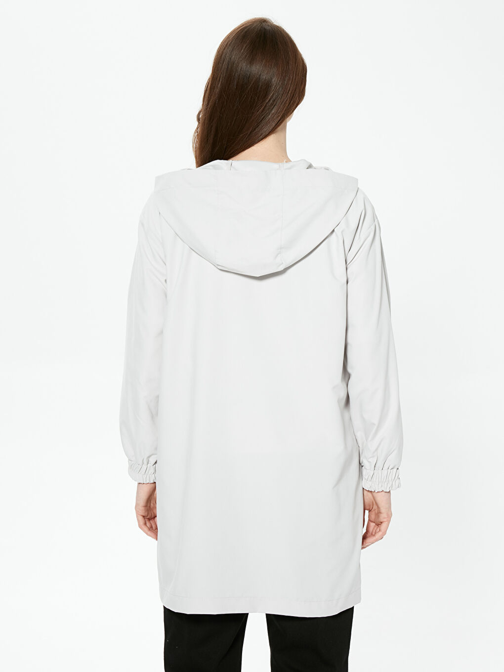 Hooded Collar Zipper Tunic-2