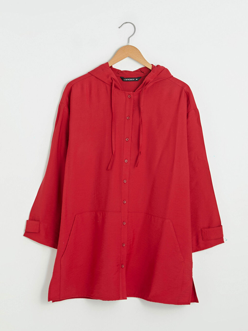 Hooded Plain Long Sleeve Oversize Women's Tunic-5