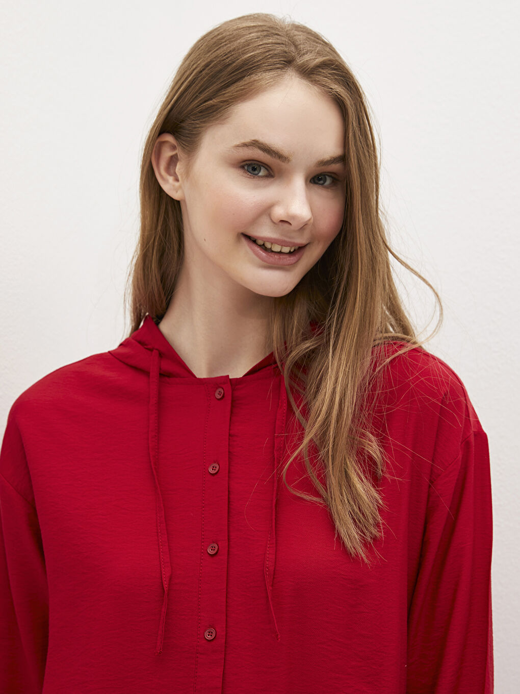 Hooded Plain Long Sleeve Oversize Women's Tunic-2