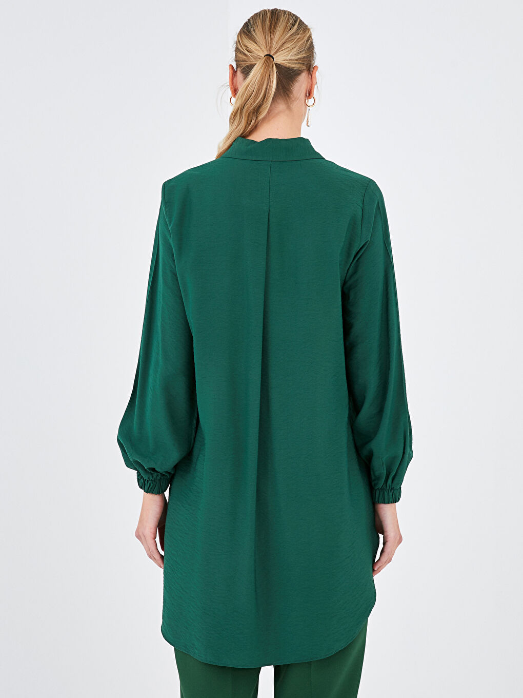 Plain Long Sleeve Women's Shirt Tunic-3