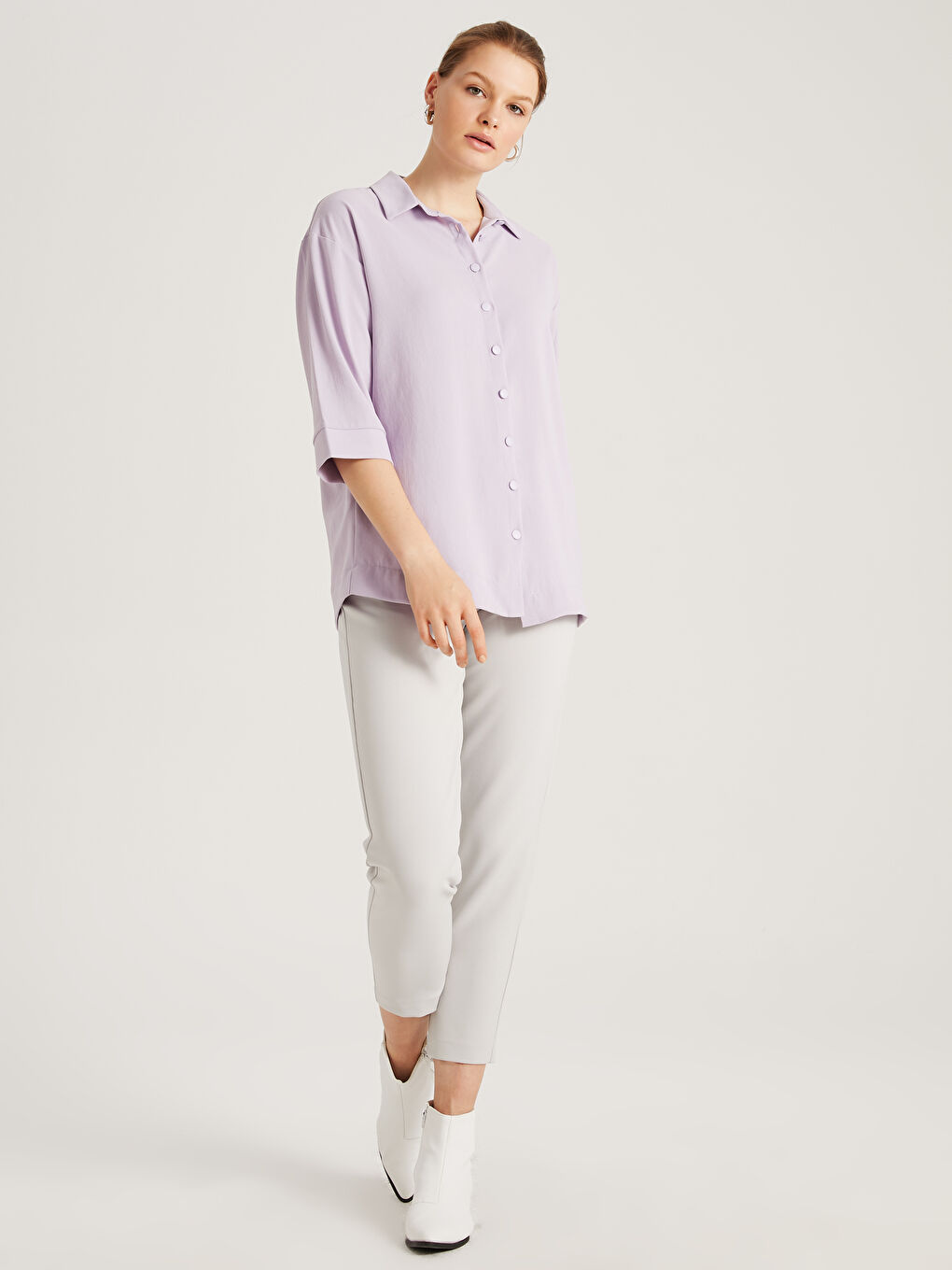 Plain Short Sleeve Shirt-2