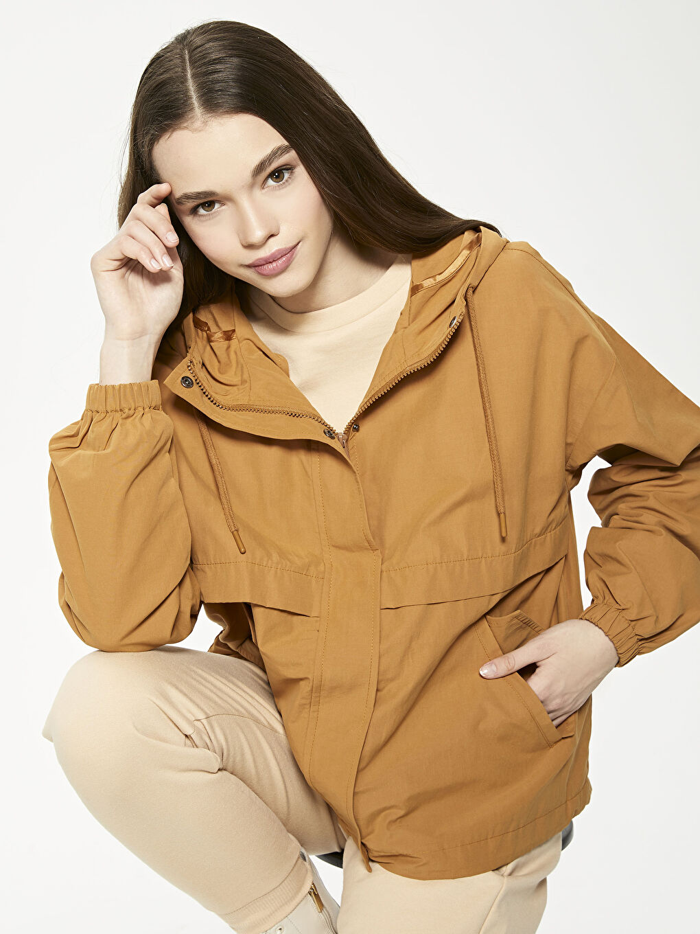 LCW Vision Kapuzenmantel Für Damen Mit Langen Ärmeln Und Schmaler Passform -S1BL03Z8-JJL