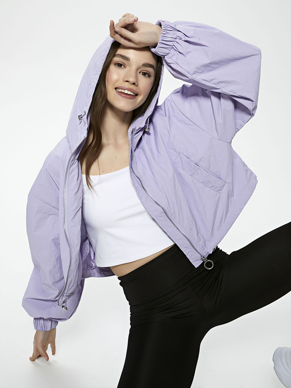 XSIDE Hooded Zipper Raincoat -S1BL06Z8-QTW