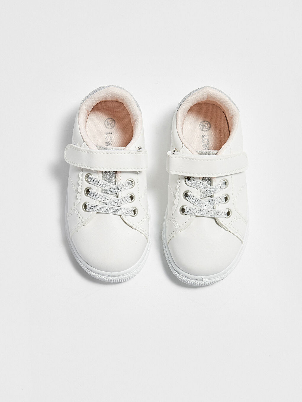 Beyaz Kız Bebek Cırt Cırtlı Sneaker Ayakkabı-1