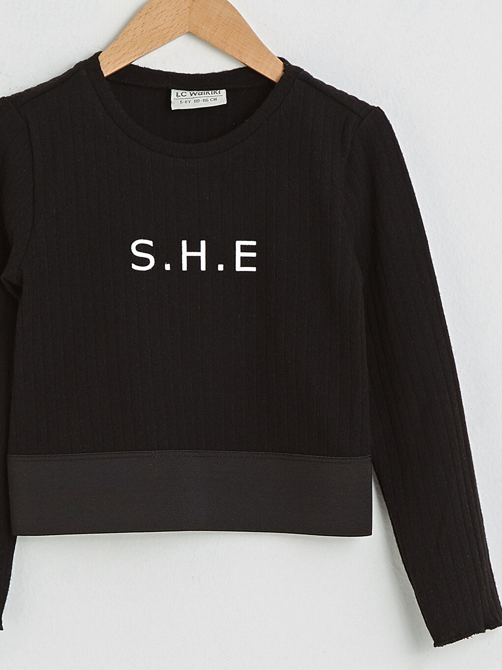 Футболка с круглым вырезом, с принтом, с длинным рукавом, для девочек-2