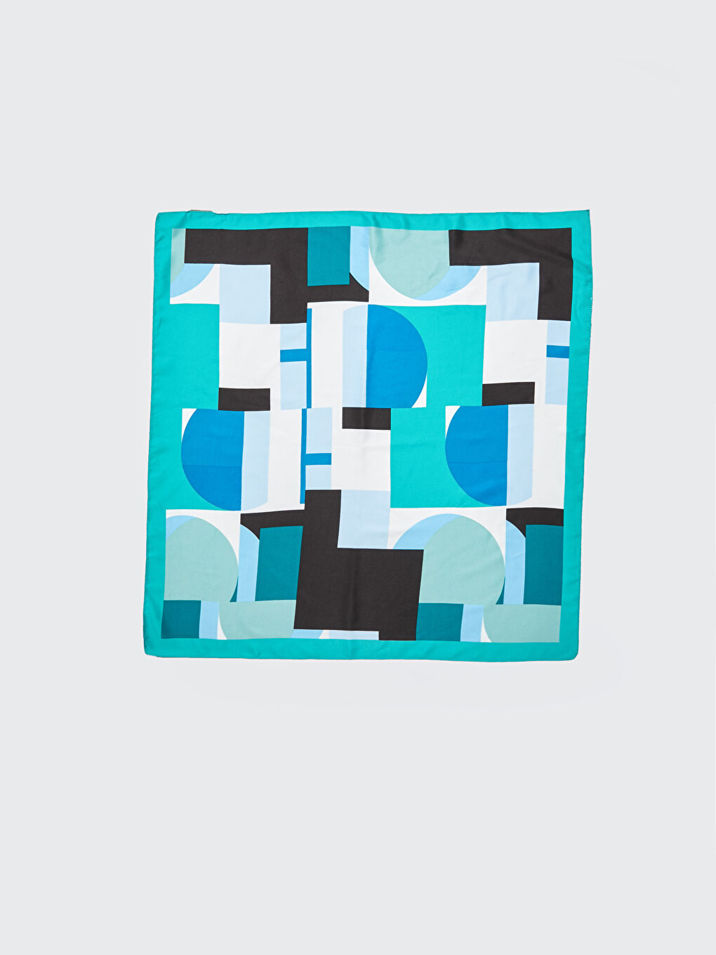 Yeşil Desenli Saten Bandana-5