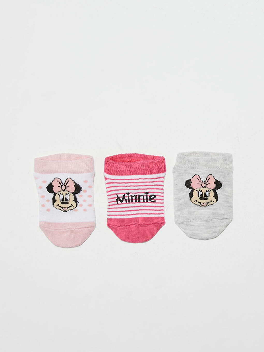 Носки-следки для малышек девочек с принтом Минни Маус, комплект из 3-х штук-1