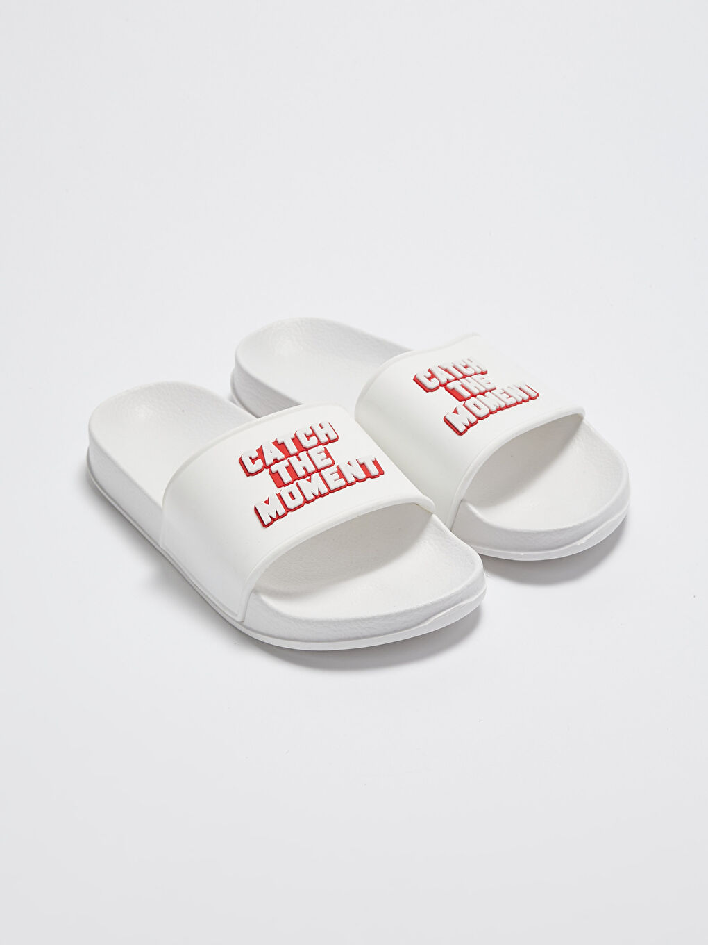 Pantoufles à Bande Unique Imprimée avec Slogan pour Hommes