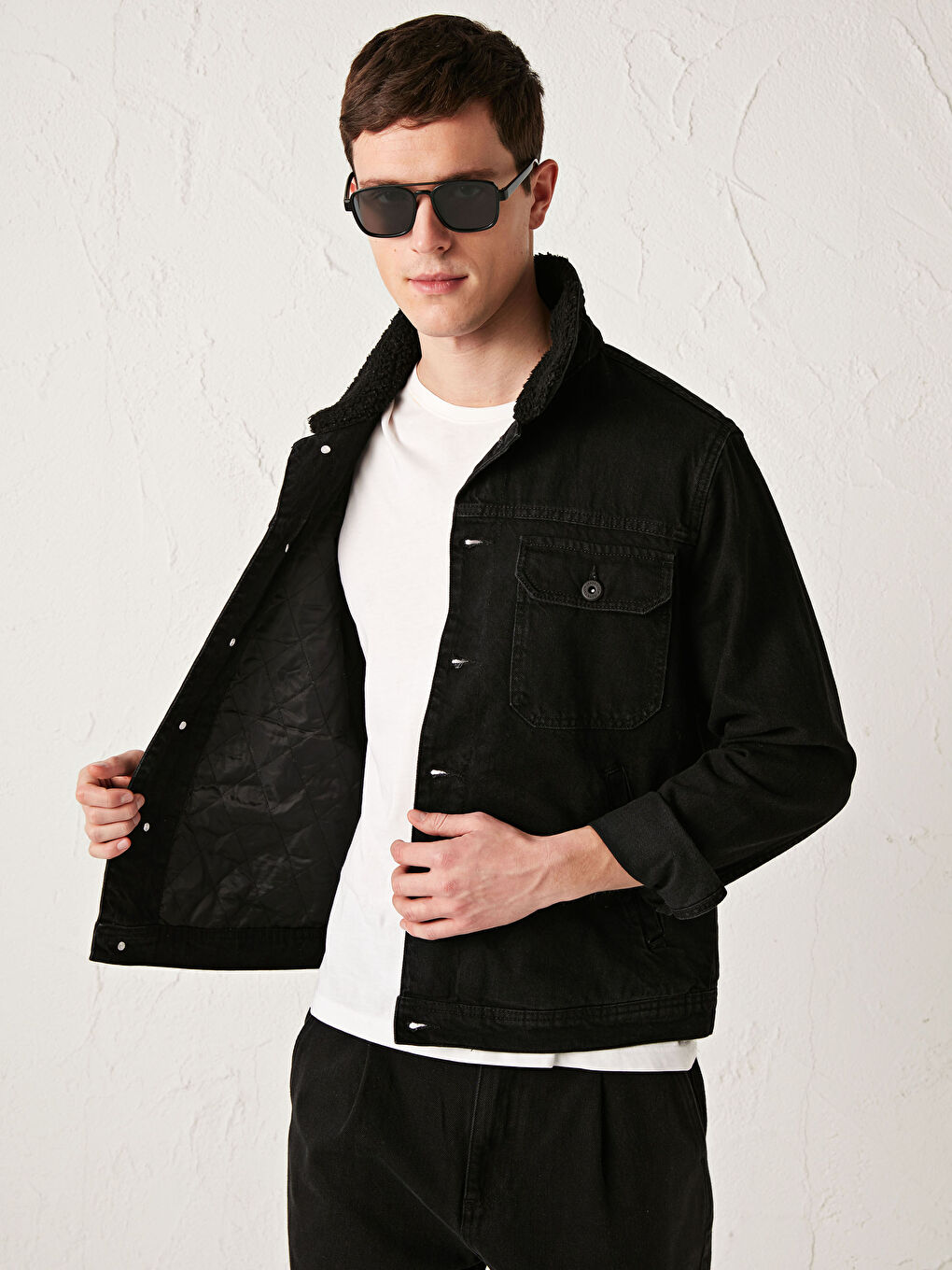 Geacă din denim cu croială standard