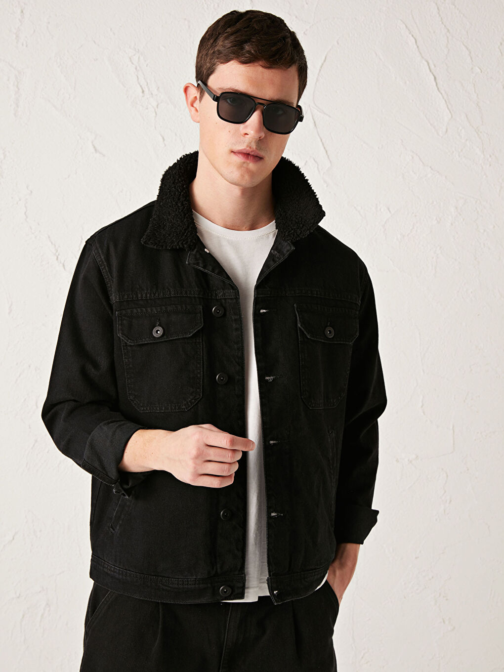 Geacă din denim cu croială standard-1