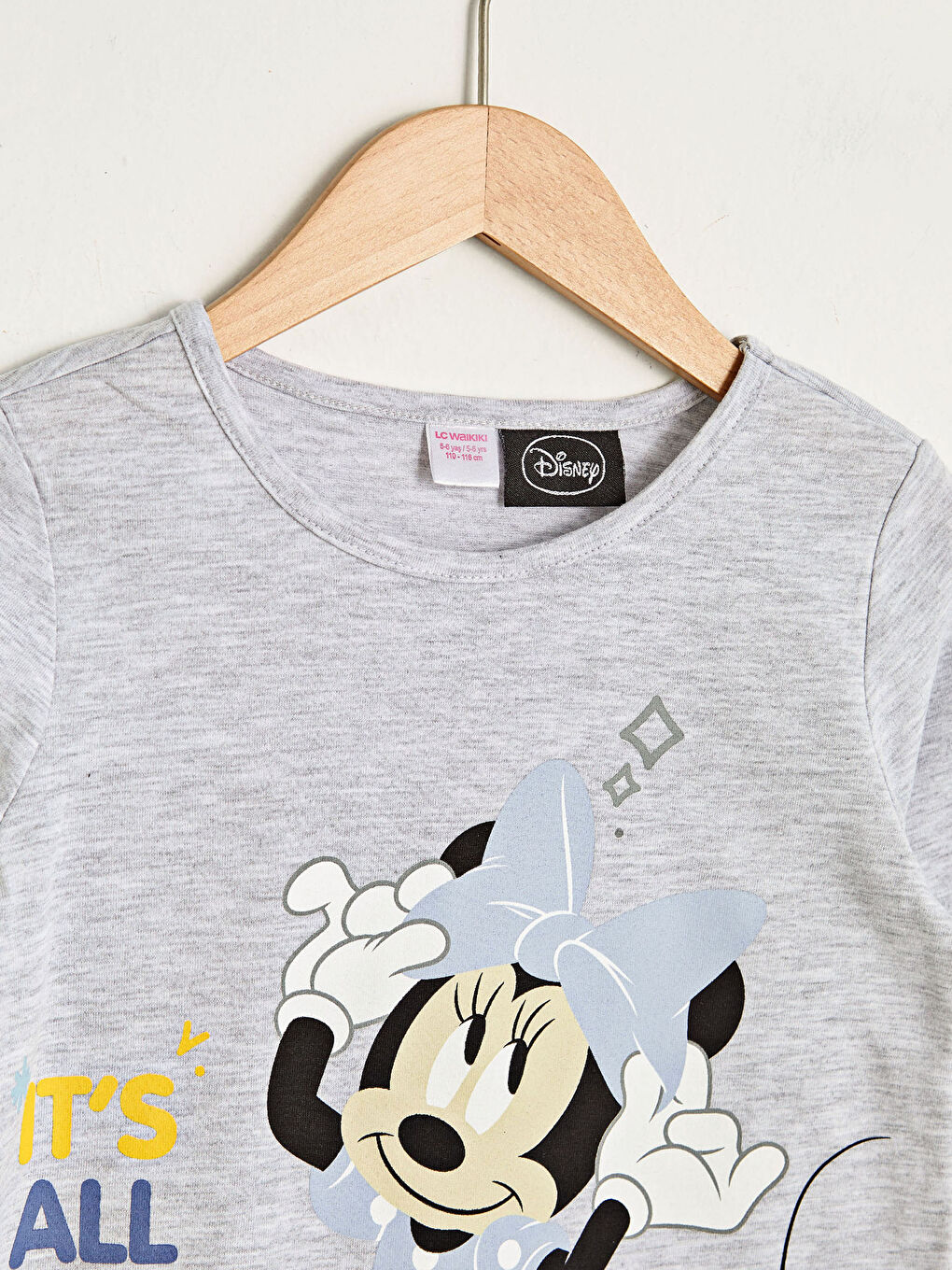 Crew Neck Minnie Mouse Printed Long Sleeve Girls' Pyjama Set-2