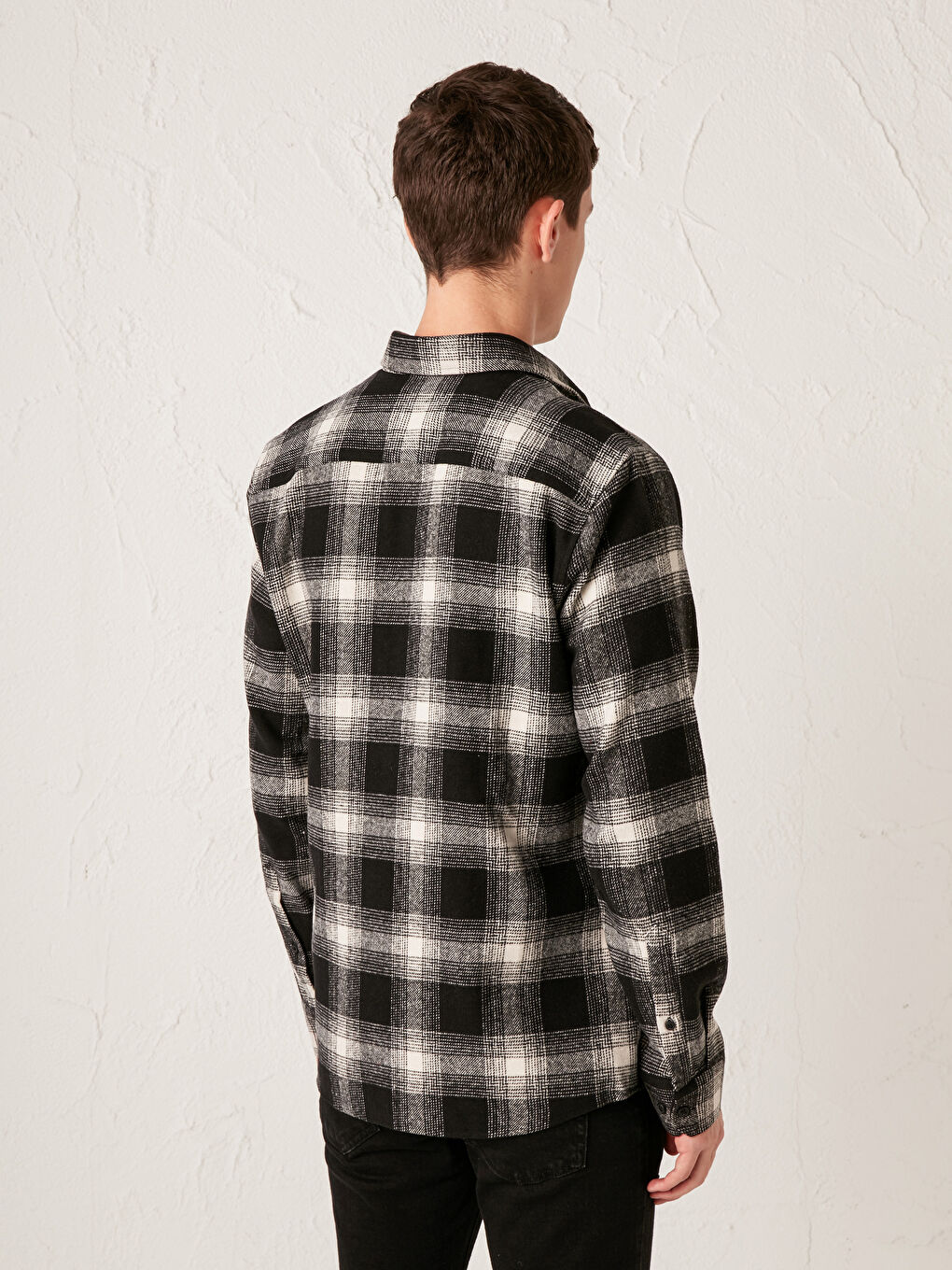 XSIDE Slim Fit Long Sleeve Plaid Men's Flannel Shirt -S1BO16Z8-LKX