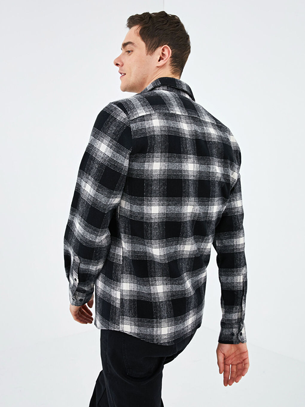 XSIDE Slim Fit Long Sleeve Plaid Men's Flannel Shirt -S1BO16Z8-LKX