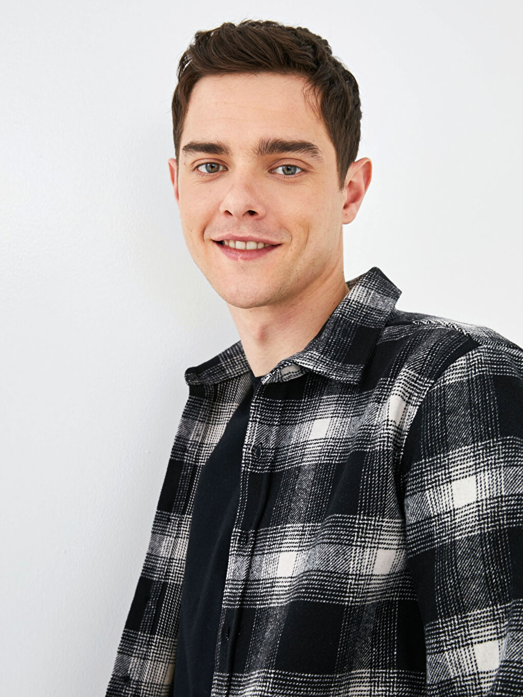 XSIDE Slim Fit Long Sleeve Plaid Men's Flannel Shirt -S1BO16Z8-LKX