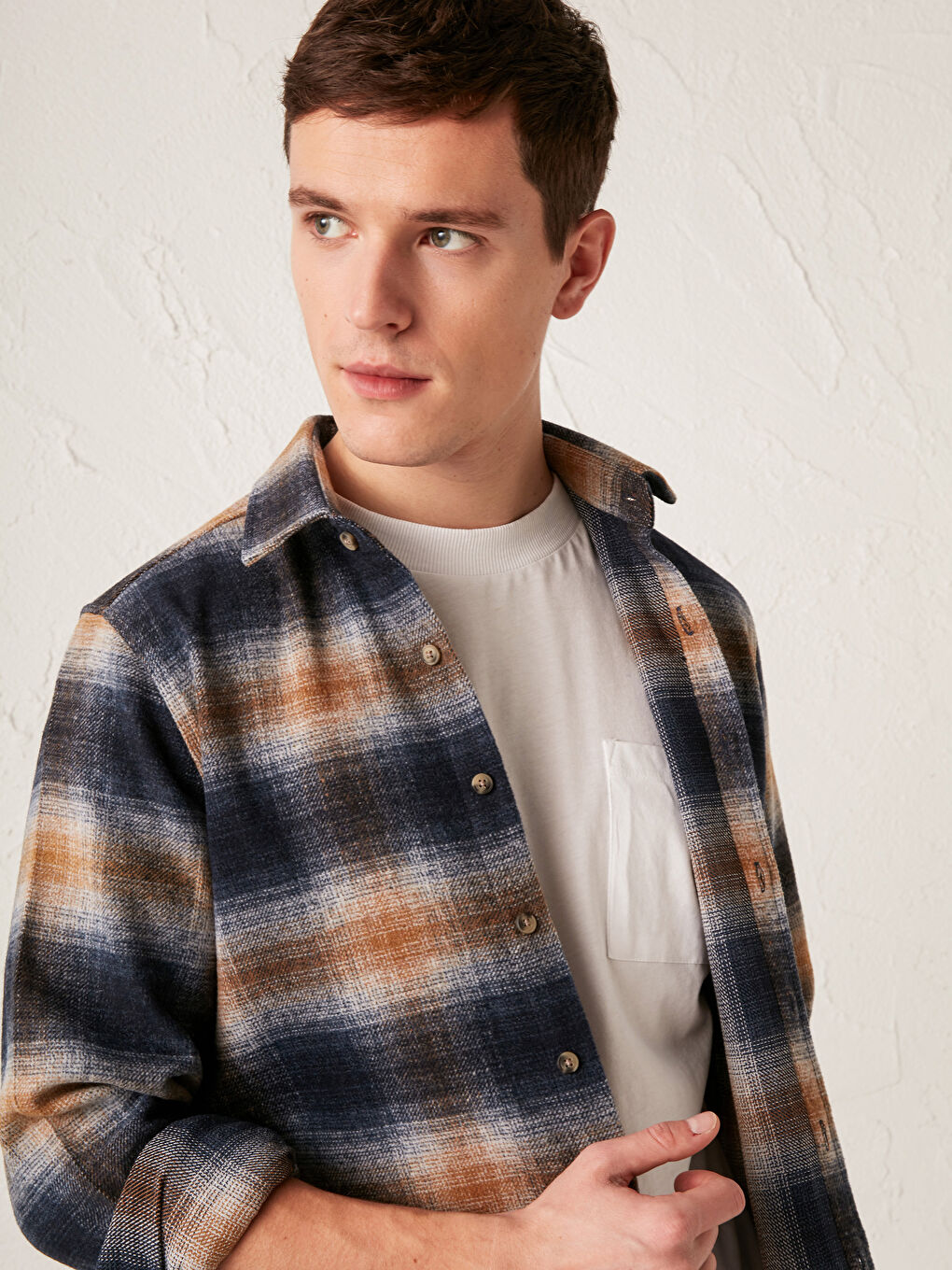 Slim Fit Long Sleeve Plaid Men's Flannel Shirt -S1BO18Z8-LN6