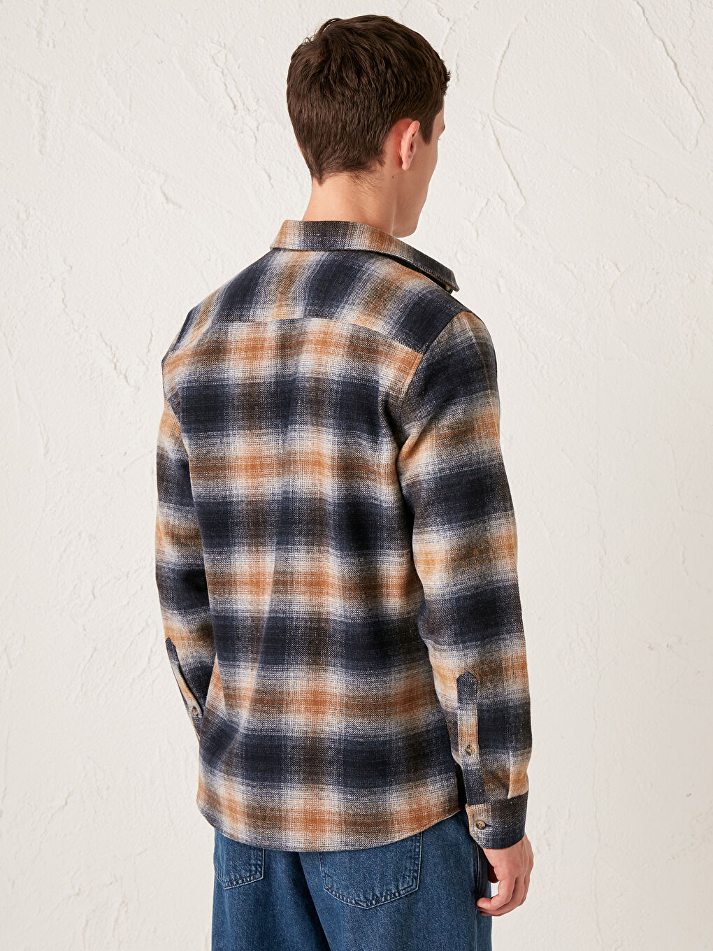 Slim Fit Long Sleeve Plaid Men's Flannel Shirt -S1BO18Z8-LN6