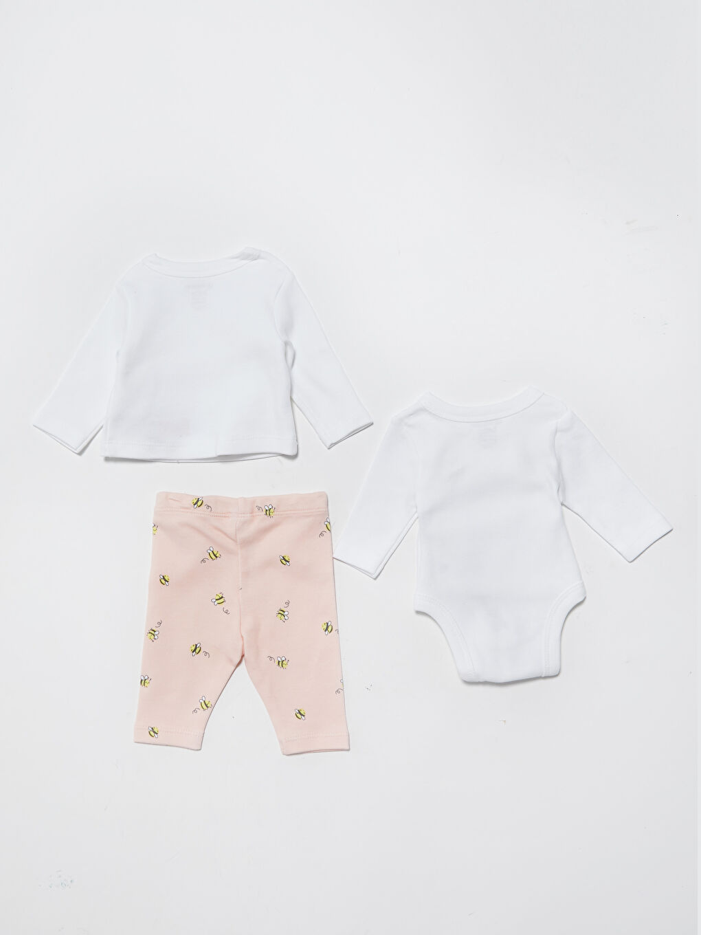 Beyaz Baskılı Kız Bebek Hastane Çıkış Seti-1